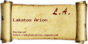 Lakatos Arion névjegykártya