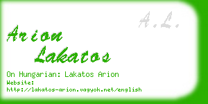 arion lakatos business card